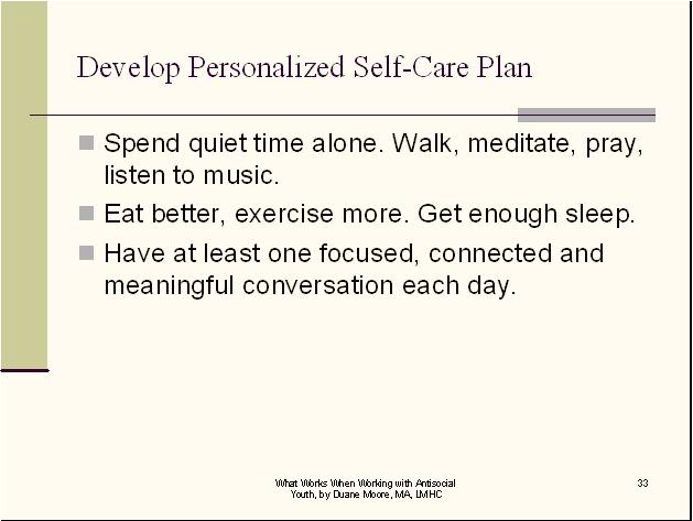 Develop Personalized SelfCare Conduct Disorder CEUs